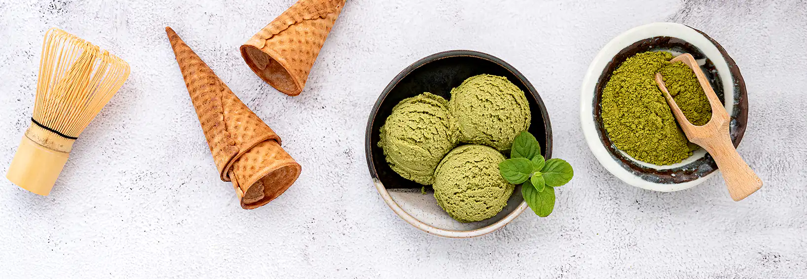 Matcha milteliai ir natūralūs ledai